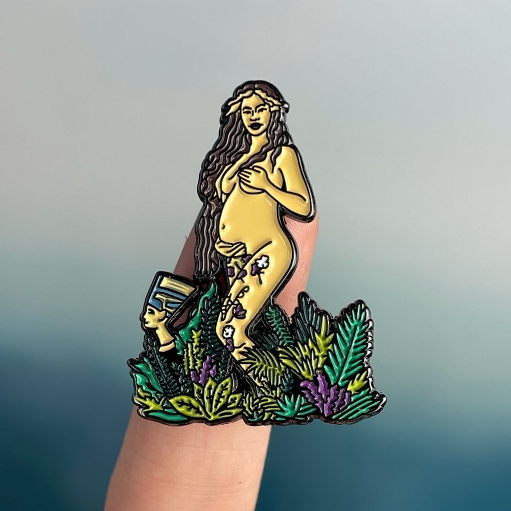Pregnant Goddess Enamel Pin/ Brooch Lapel
